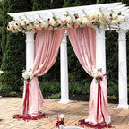4 Panels Wedding Arch Draping Fabric 28" x 20ft Wedding Arch Drapes Chiffon Fabric Drape Sheer Backdrop Curtain for Weddings Party Ceremony Birthday Arbor Drapery Reception Ceiling Decor(Dusty Rose)