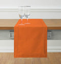 Solino Home Cotton Linen Table Runner 48 Inches - Pumpkin Hemstitch Table Runner 14 x 48 Inch Ideal for Dresser and Coffee Tables - Fall, Autumn, Halloween, Thanksgiving, Holiday