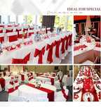 20 Pack Red Satin Table Runner,12 x 108 inch Long Premium Smooth Red Table Runners for Wedding, Banquets, Birthday, Party, Engagements,Table Runners fit Rectangle and Round Table