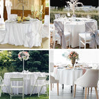 Round Tablecloth 132 Inch 6 Pack White Tablecloths Washable Decorative Linen Polyester Table Clothes Cover for Dining Table Banquets Buffet Parties and Wedding