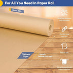 Vanhench 48"x 2400" (200') Brown Jumbo Roll Wrapping Paper, Kraft Craft Paper Roll for Bulletin Board Kids Arts Crafts Packing Shipping Poster Construction, Christmas Wrapping Paper