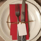 Urban Villa Cloth Napkins 100% Cotton Slub Absorbent Dinner Napkins (Set of 12) Oversized 20x20 Inches Solid Red Color Soft Durable Reusable Washable Ideal for Everyday Use Wedding Parties