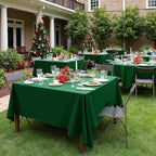 sancua Square Tablecloths 85x85 Inch Hunter Green, 2 Pack - Fabric Table Cloth for Square or Round Tables, Washable Polyester Table Cover for Christmas Dinner, Holiday Party, Display Tables