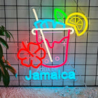 CNBEYOUNG Agua De Jamaica Neon Sign, Neon Lights Hanging Wall Art Decoration for Mexican Restaurants Shop Bar Kitchen Party Home Decor, USB - Driven, Super Bright & Adjustable,12.6 * 12.7inches