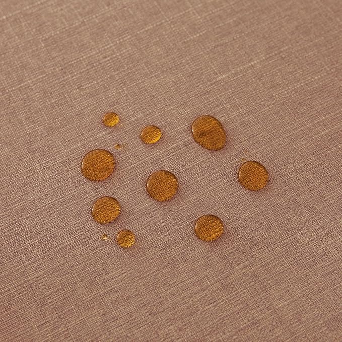NLMUVW Linen Tablecloth Rectangle Tables 6ft, Water Resistant Textured Table Cloth Farmhouse Table Cover for Kitchen Dining Coffee, Mocha, 54 x 102 Inch