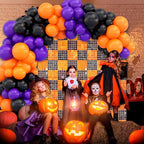 12PCS Black Orange Shimmer Wall Backdrop, Square Sequin Photo Backdrops Panel, Glitter Wall Background for Birthdays, Weddings, Christmas, Engagements, Halloween Party Decor (3FTx4FT)