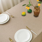 NLMUVW Linen Tablecloth 84 Inch for Rectangle, Burlap Textured Table Cloth Water Resistant Farmhouse Rustic Table Cover for Kitchen Dining Coffee, 54 x 84 Inch