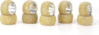 Decorative Beaded Napkin Rings Set of 12 - Rhinestone Serviette Holder for Table Décor, Christmas, Thanksgiving, Weddings, Parties, Artisan Festive Luxury Dining Napkin Holders (Yellow) - CLEENTABLE