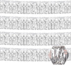 4 Pack 10 Feet Silver Foil Fringe Garland Metallic Tinsel Streamers Banner Wall Hanging Curtain Backdrop for Parade Floats, Wedding, Graduate, Mother's Day, Birthday Party Decoration