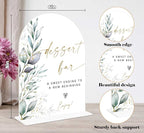 Acrylic Wedding Signs, Greenery Theme Dessert Bar Sign, Wedding Reception Signage, Bridal Shower Table Decor with Stand, Dessert Bar Supplies for Engagement, Anniversary, Newlywed Event and Party, 06