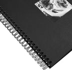 INNOCHEER Photo Album - Self Adhesive 80 Black Pages, Large Scrap Book Wedding Guest Book for DIY Anniversary Travel Memory Scrapbooking (Black 10X10)