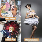 WEARXI Handheld Fan, 4 PCS Hand Fan, Chinese Folding Fan for Women Foldable, Silk Bamboo Hand Held Fan, Paper Hand Fan