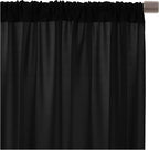 AK TRADING CO. 10 feet x 8 feet IFR Polyester Backdrop Drapes Curtains Panels with Rod Pockets - Wedding Ceremony Party Home Window Decorations - Black