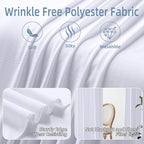 20ft×10ft Wrinkle Free White Backdrop Curtains for Parties, Thick Polyester Drapes for Backdrop, 2 Panels 5×10ft Cloth Photo Backdrop Curtain for Wedding Party Baby Shower Photography Background