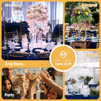 BRILLMAX 4 Pack Navy Blue Round Tablecloths 132 Inch - Circle Bulk Linen Polyester Fabric Washable Table Cloth Cover for Wedding Reception Banquet Birthday Party Buffet Restaurant
