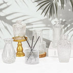 6Pcs Glass Bud Vase Set,Small Flower Vase for Tables Centerpieces Decor, Mini Vintage Clear Vase for Home,Wedding,Party Decorations（6 Pcs，Clear）