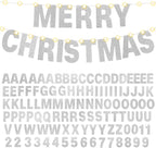 TaoBary 112 Pcs DIY Letter Kit Glitter Customizable Banner Letters Include 107 Letters and Numbers 3 Rope and 2 Needles for Birthday Halloween Christmas Wedding Valentine Party Decor(Silver)