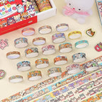 24 Rolls Colorful Cute Cartoon Animal Writable Washi Tape Set, Decorative Tapes for Scrapbooking and Journaling, Junk Journal Supplies, Bullet Journaling for Women Girl 8-15mm Wide 9.84ft Long/Roll
