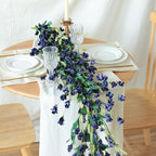 Mizii Blue Artificial Flower Garland 6FT Fake Wildflower Floral Garland Hanging Vines Spring Summer Flowers Decorations for Mantle Table Centerpieces Room Wall Fireplace Wedding Decor (Navy Blue)