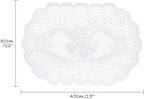 2PCS Oval Lace Placemats for Dining Table, White Lace Placemats Doilies, Embroidered Table Mats Farmhouse Cup Mat Vase Mat, 12x17 Inch
