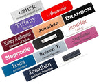 Custom Engraved Name Badges with Pin or Magnet Backing, 1" x 3" - Personalized Acrylic Name Tag with 15 Font Options and 21 Color Options - 4 Tags