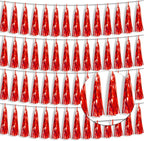 4P Red Foil Fringe Tassel Banner Garland Metallic Tinsel Streamers Wall Hanging Curtain Backdrop Banner for Parade Floats, 2024 Graduation Decorations, Wedding Party Decoration