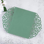20Pcs Sage Green Laser Cut Invitation Cards With Blank Inner Sheets for Wedding Cards Bridal Shower Engagement Quinceanera Invitation (No Envelopes)