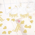 Gold Engagement Confetti With Hearts - Engagement Party Decorations, Bride To Be, Bridal Shower Decor