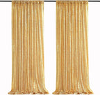 Gold Sequin Backdrop Curtains 2 Panels 2FTx8FT Glitter Gold Photo Backdrop for Wedding Party Stage Decorations