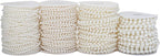 8mm Crafts Faux Pearl Beads Garland Pearl Bead Roll Strand of Pearls to Decorate Floral Centerpieces Wedding Party Favor Christmas Tree(33 Feet Ivory)
