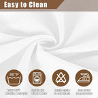Fitable Faux Linen White Tablecloths for Rectangle Tables - 60 x 84 Inch - 6 Pack Fabric Textured Folding Table Clothes Faux Burlap 4 Ft Table Covers for Wedding, Party, Banquet, Birthday