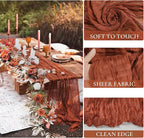 Fall Table Runner Terracotta Cheesecloth Table Runner 35x120in Burnt Orange Cheese Cloths Table Runner 10FT Rust Gauze Runner for Thanksgiving Wedding Party Baby Shower Fall Decor