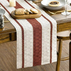 Artoid Mode Caramel Farmhouse Woven Rustic Table Runner, Seasonal Holiday Hollow Kitchen Dining Table Decoration for Home Party Decor 12x72 Inch