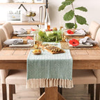 DII Woven Basic Tabletop Collection Chevron Table Runner, 15x108, Teal