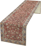 Boho Bohemia Style Table Runner, Vintage Red Blue Retro Flower Rustic Country Style Floral Print Pattern for Home Kitchen Table Decor Dining Coffee Room Garden Party Decor 13x120in