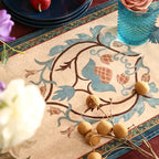 patdrea Designer Casual Wild Floral Velvet Table Runner 118 Inch Long, Brown Occult Bouquets Pattern Table Mat, Decoration for Kitchen Dining Coffee Table Cabinet Banquet Thanksgiving,12"*118"