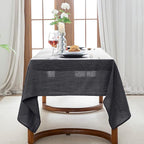 EVERLY 100% Pure Linen Rectangle Tablecloths 60x108Inches for Dining,Buffet Parties,Picnic,Events,Weddings and Restaurants,Decorative Halloween,Thanksgiving Machine Washable Tablecloths-Dark Grey