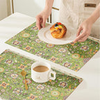 Snycler Table Runner Boho Table Runners Vintage Elegant Farmhouse Table Center Linen Decor for Home Dining Party Entrance (12x18 Inch,Set of 4) Green