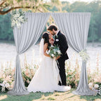 10 x 7 Feet Silver Backdrop Curtain for Partie, Background Curtains for Photoshoot, Birthday, Wedding, Halloween, Thanksgiving, Christmas, New Year Party Decorations 5Ft x 7Ft, 2 Panels