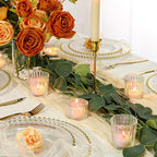 24 Pcs Ribbed Iridescent Votive Candle Holders - Glass TeaLight Candle Holders for Weddings, Baby Showers, Home Décor, Party Centerpieces, and Table Decorations