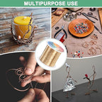 0.3mm Jewelry Wire, 28 Gauge 328FT Craft Wire Copper Beading Wire for Jewelry Making/Planting/Weaving/DIY Crafting, Soft Metal Wires [100M, Champagne Gold]