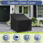 Patio Furniture Covers Waterproof for Chairs, Lawn Outdoor Chair Covers 2 Pack, Patio Chair Covers for Outdoor Furniture Fits up to 29W x 30D x 36H inches, Black