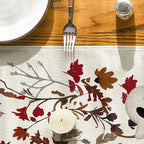 Artoid Mode Ghost Flowers Leaves 210 GSM Halloween Table Runner,Seasonal Fall Kitchen Dining Table Decoration for Home Party Decor 13x60 Inch