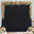 Black Tulle Backdrop Curtain for Parties Wedding,10ft x 10ft Wrinkle Free Curtain Backdrop,2 Layer Drapes for Backdrop,Polyester Wedding Back Drop for Bridal Shower Birthday Baby Shower Photography
