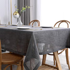 maxmill Flaxy Faux Linen Table Cloth with 2-Tone Slubby Texture Wrinkle Free Anti-Shrink Soft Tablecloth for Kitchen Dining Tabletop Outdoor and Indoor Use Rectangle 60 x 104 Inch Charcoal