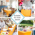 Hiasan Tablecloth for Rectangle Tables - Waterproof and Spillproof Washable Fabric Table Cloth for Dining Room Kitchen Party, 60 x 120 Inch, Orange Yellow