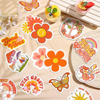 25 Pieces Hippie Car Flower Magnet Groovy Boho Flower Refrigerator Magnets Retro Magnetic Hippie Fridge Magnets for Car Home Metal Door Whiteboard Mailbox Office Cabinets Decor