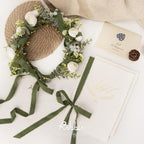 Ribbli 3 Rolls Green Ribbon 5/8 Inch x 18Yards Ivory Sage Moss Handmade Cotton Frayed Fringe Ribbons for Gift Wrapping Wedding Invites Bridal Bouquets Baby Shower DIY Crafts Home Decor