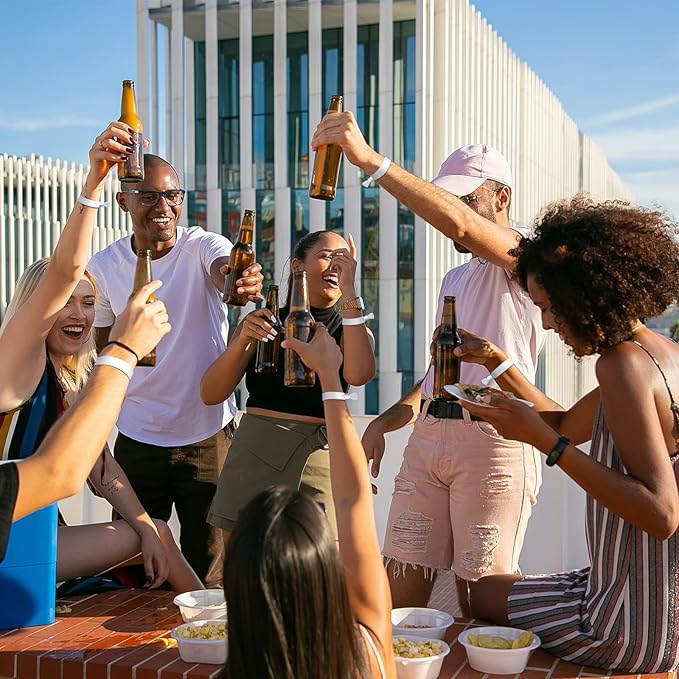 Green-Power America 100 Pcs Cloth Event Wristbands, Event Wristbands, Colored Wrist Bands for Events, for Lightweight Concert Wrist Strap for Activities, Party Bracelets for Events (Color : White)