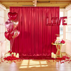 gogoparti 10x10FT Red Sequin Backdrop Curtain - 2 Panels of 5x10FT Wrinkle-Free Glitter Drapes for Photography, Birthdays, Weddings & Graduations